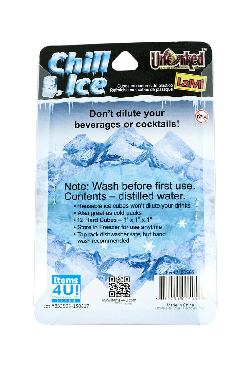 Items 4 U Chill Ice: Plastic Ice Cubes 12 ct. (6 Blue + 6 Pink) - Image 3